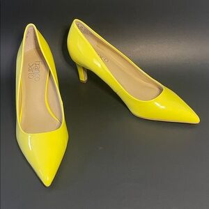 ⭐️NWOT FRANCO SARTO Vibrant Patent Yellow Y2K Preppy Coquette Coastal Heels